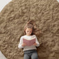 OLANLY Taupe Round Rugs for Bedroom - Machine Washable, 6 ft Circle Area Rugs for Living Room, Soft and Fluffy Shaggy Carpet for Teen Girl and Boys, Nursery Rooms, Dorms, Home Decor Aesthetic