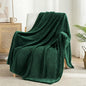 Exclusivo Mezcla Fleece Throw Blanket Extra Large, Super Soft and Warm Blankets for Couch, Sofa and Bed Waffle Textured, Cozy, Fuzzy and Lightweight (Forest Green, 50x70 Inches)