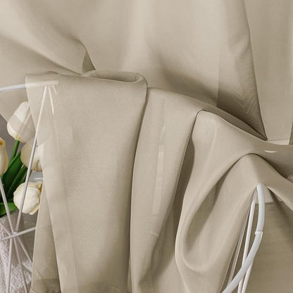 OVZME Taupe Sheer Curtains 84 Inches Long 2 Panels - Soft Light Filtering Window Sheer Panels for Living Room/Bedroom, Top Dual Rod Pocket, 1 Pair, Each 42Wx84L Inches