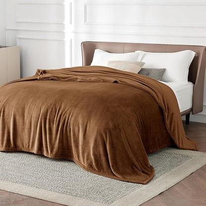 Bedsure GentleSoft Orange Fleece Blankets King Size - Bed Blanket Soft Lightweight Plush Cozy Fuzzy Luxury Microfiber, 108x90 inches