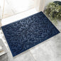 Blue Leaves Outdoor Indoor Entrance Doormats, Absorbent Durable Heavy Duty Welcome Front Door Mat,Thick Natural Rubber Back,Easy Clean Entryway Mat 23x35 Inch, Low Profile