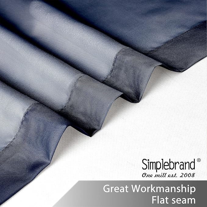Simplebrand Sheer Curtains 72 Inches Long 2 Panels for Living Room, Dual Rod Pockets Airy Window Treatments Voile Curtains Sheer Panels Lightweight for Front Back Patio Glass Door, Navy, 42" Width