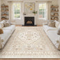 zesthome 8x12 Area Rugs,Stain Resistant Washable Rug,Ultra-Thin Rugs for Living Room,Bedroom,Non-Slip Backing Home Decor Large Area Rug (Cream/Beige,8'x12')