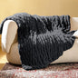 Ultra Soft Cozy Faux Fur Throw Blanket, Fuzzy Plush Thick Bubble Blanket, Oversize Luxury Fluffy Blanket for Couch, Sofa, Bedroom, and Living Room,50x60 Inches,Double Sided Charcoal Gray
