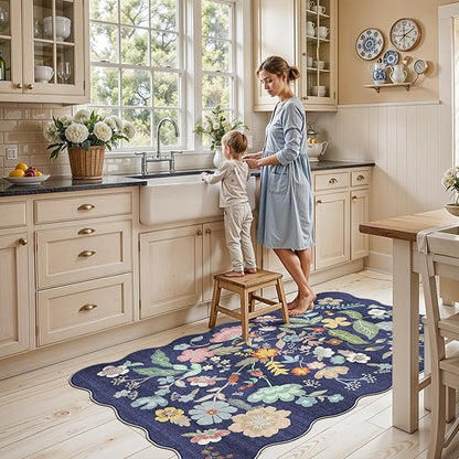 Washable 3x5 Entryway Area Rugs: Ultra Soft Low Pile Carpet for Kitchen Nursery Indoor Light-Weight Doormat Anti-Slip Thin Water-Resistant Rug for Living Room Bedroom Small Floor Mat(3x5,Purple)