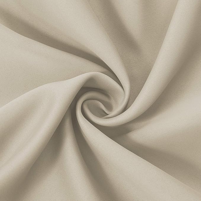 LEMOMO Light Beige Thermal Blackout Curtains/42 x 84 Inch/Set of 2 Panels Room Darkening Curtains for Bedroom