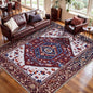 SERISSA 5x7 Boho Area Rug, Washable Non-Slip Rugs for Living Room, Large Burgundy Navy Rug Ultra Soft Vintage Oriental Print Distressed Carpet for Bedroom Dining Room Dorm Office Home Decor