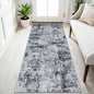 2x5 Washable Runner Rug for Hallway: Non Slip Entryway Runners Rugs Easy-to-Clean - Soft Living Room Bedroom Carpet - Thin Low Pile Floor Mat for Dining Room Black Grey