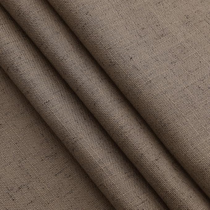 Extra Long Light Brown Curtains 2 Panels 102 Inches Long for Living Room Back Tab Rod Pocket Light Filtering Semi Sheer Drapes Cotton Linen Textured Window Curtain 102 Inch Length for Bedroom 9 FT