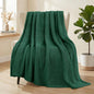 Whale Flotilla Extra Large Fuzzy Fleece Throw Blanket for Couch, 50x70 Inch Fluffy Warm Soft Jacquard Blankets for All Season, Lightweight and Cozy, Emerald Green