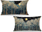 Rustic William Morris Night Forest Green Moon Decor Pillow Covers 12x20 Set of 2,Vintage Botanical Nature Landscape Decorative Throw Pillow Covers for Home Bedroom Living Room