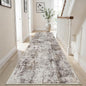 3x10 Washable Runner Rug for Hallway: Non Slip Runners Rugs Easy-to-Clean - Soft Living Room Bedroom Kitchen Carpet - Thin Low Pile Printed Floor Mat for Dining Room Beige Brown