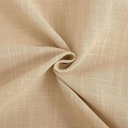 Tan Linen Curtains for Living Room Back Tab Modern Farmhouse Semi Sheer Tan Linen Curtains 45 inches Long 2 Panels Set Muted Neutral Window Curtain for Dining Room Bedroom 52x45