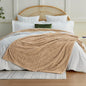 EXQ Home King Size Blanket for Bed or Couch - 3D Imitation Turtle Shell Jacquard Decorative Fleece Blankets - Cozy Soft Lightweight Fuzzy Flannel Blanket Suitable for All Seasons(90"×108",Brown)
