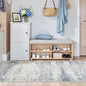 2x5 Rug Runner Washable for Entryway, Soft Bathroom Rugs with Non-Slip Backing, Abstract Low Pile Hallway Runner, Vintage Small Kitchen Carpet for Laundry Room(2'x5', Blue/Brown/Ivory)
