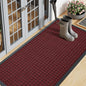 Smiry Front Door Mat Outside Entrance, Heavy Duty Natural Rubber Doormat, Non Slip, Trap Dirt and Moisture, Easy Clean, Low Profile Welcome Floor Mats for Indoor Outdoor Entry, 59x23 Inch, Red