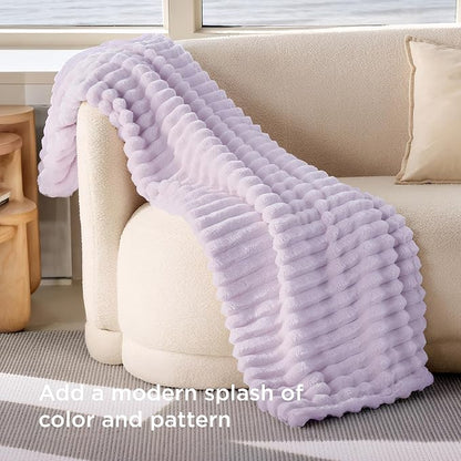 Bedsure GentleSoft Lavender Fog Twin Blanket for Bed - Cozy Soft Blankets for Women, Cute Large Throws for Girls, 66x90 Inches