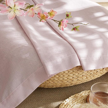 NICETOWN Linen Blush Pink Curtains for Girls Room, Grommet Thick Flax Linen Window Treatments Privacy Assured with Light Filtering for Bedroom/Kids Room, 2 Panels, W55 x L84
