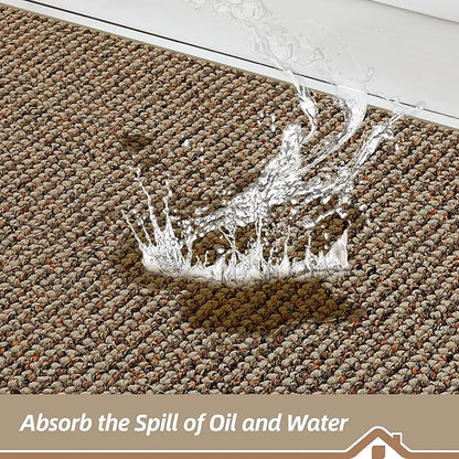 BEQHAUSE Kitchen Rugs 32"x48", Non-Slip Kitchen Mats for Floor, Super Absorbent and Stain Resistant Kitchen Rugs, Machine Washable Rugs for Kitchen, Hallway, Laundry & Sink, Taupe