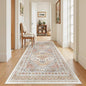 4x8 Rug for Bedroom,Wide Runner Rug for Hallway, Non Slip Washable Runner Rug for Living Room, Low Pile Soft Entryway Kitchen Rug, Vintage Home Decor Mat for Dining Room(Orange,4'x8')