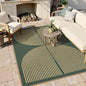 Lahome Enfys Modern Rainbow Easy Jute Indoor Outdoor Rugs, 5x7 Dark Green Rug for Living Room Office, Farmhouse Non Slip Non Shedding Floor Carpet for Dining Room Deck Sunroom