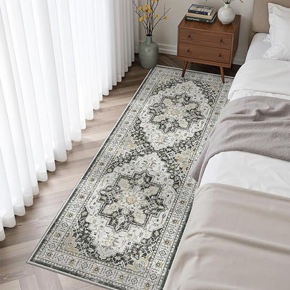 Madane Hallway Runner Rug - 2x5 Rug Runner Washable Runner Rugs Non-Slip Low-Pile Kitchen Runner Rug Laundry Room Rug Throw Carpet for Entrance Bedroom Living Room (2'x5', Black)