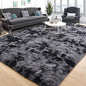 Tepook Soft Fluffy Area Rug for Bedroom, Modern Shaggy Rugs for Living Room, 3x5 Fuzzy Rug for Kids Boys Girls Room, Plush Indoor Nursery Home Decor Rug with Non-Slip Bottom, Tie-dye Dark Grey