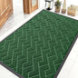OLANLY Front Door Mat Indoor Outdoor Entrance, Waterproof All-Season, All-Weather Doormat, Sturdy Natural Rubber, Low Profile, Easy Clean Patio Porch Entryway Mat, Herringbone Brick (Green, 47x32)