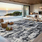 Area Rugs 10x12 Living Room - Washable Rug Modern Abstract Soft Large Neutral Non-Slip Carpet Indoor Floor Thin Carpets for Bedroom Dining Room Farmhouse Nursery Home Office Black Gold