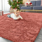 OLANLY Area Rugs for Living Room Bedroom, Machine Washable 4x5.9 ft Soft Fluffy Shaggy Bedside Rug, Indoor Floor Carpet for Kids Girls and Boys, Dorms, Nursery Rooms, Home Decor Aesthetic, Rust Red