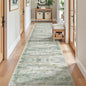 Long Hallway Runner Rug- Carpet Runners for Hallway 12ft, Anti Slip Backing Washable Rug Runner for Entrance, Living Room, Soft Low Pile Modern Rug Runner(2'x12', Green/Yellow/Ivory)