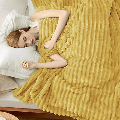 Bedsure GentleSoft Yellow California King Size Blanket for Couch - Cozy Soft Blankets for Women, Cute Small Fleece Throws for Girls, Birthday Gifts for Women, 102x96 Inches