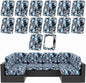 hyha 14Pcs Patio Cushion Covers, Stretch Outdoor Couch Cushion Covers, Washable Outdoor Chair/Sofa Slipcovers for Patio Furniture Cushions Protector with Elastic Bottom(Bluebell,Cover Only)