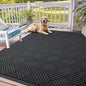OLANLY Front Door Mat Outside Entrance 71x47, Absorbent, Heavy Duty Sturdy Natural Rubber Doormat Indoor Outdoor, Stain and Fade Resistant, Non-Slip Low Profile Floor Mat for Entryway, Black Diamond