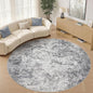 UERMEI 10ft Round Area Rug Living Room Rugs - 10x10 Washable Large Neutral Modern Abstract Soft Thin Rug Indoor Floor No Slip Rug Carpet for Bedroom Under Dining Table Home Office Decor - Grey