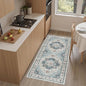 Madane Washable Area Rug 2x4, Small Entryway Rug Non-Slip Vintage Door Mat Indoor Entrance, Low Pile Floor Carpet Runner for Inside Front Door Kitchen Entry Laundry, Blue