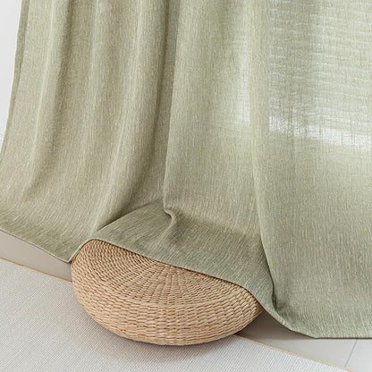 MYSKY HOME Sage Green Living Room Curtains 84 Inch Length 2 Panels Set, Semi Sheer Curtains for Bedroom Soft Touch Light Filtering Drapes for Doorways Sliding Glass Door, 50" Wide, Sets of 2