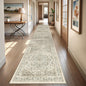 Hallway Runner Rug 2x12, Extra Long Washable Runner Rugs with Rubber Backing, Non Slip Runner, Vintage Rug Runners for Kitchen Laundry Room Entryway (Brown/Beige,2'x12')