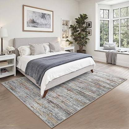 Washbale Rugs 3x5 Ultra Soft Area Rug, Non Slip Indoor Entryway Rugs, Stain Resistant Area Rugs for Living Room Dining Bedroom，Modern Abstract Home Decor Small Rug