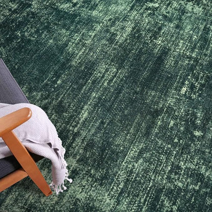 IOHOUZE Abstract Area Rugs 8x10 Ft Washable Large Rugs for Living Room, Non Slip Dining Room Rug, Printed Faux Wool Rugs for Bedroom, Floor Carpet for Office Nursery Playroom, Dark Green