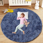 Navy Blue Round Rugs for Bedroom: 4ft Circle Fluffy Shag Soft Washable Rug Small Fuzzy Plush Indoor Carpet for Kids Girls Boys Nursery Dorm Classroom (Navy Blue, 4'x4')