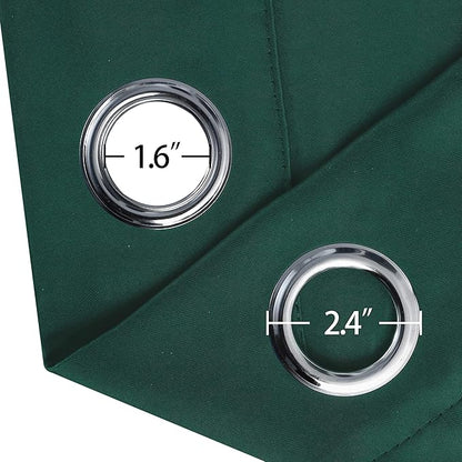 LEMOMO Dark Green Thermal Blackout Curtains/52 x 72 Inch/Set of 2 Panels Room Darkening Curtains for Bedroom