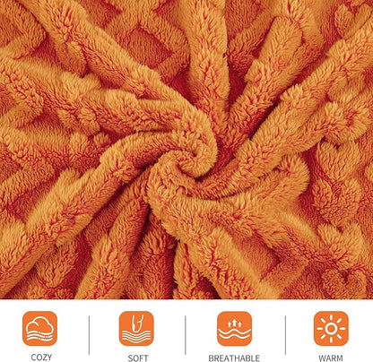 Aganear Flannel Throw Blanket - 50"x60" Orange Blankets Boho Decor Cozy Soft Bedding for Warm Present for Tennessee Vols, Christmas, Halloween, Housewarming