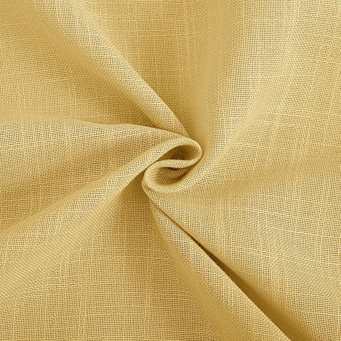 Gold Curtains for Living Room Back Tab Modern Farmhouse Semi Sheer Curtains 108 inches Long 2 Panels Set Muted Neutral Window Curtain for Dining Room Bedroom 52x108