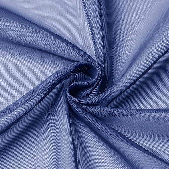 OWENIE Sheer Curtains 78 Inches Long 2 Panels Set for Bedroom Living Room, Light Filtering Voile Blue Sheer Curtain, Airy Rod Pocket Farmhouse Curtains, Royal Blue, Each 42Wx78L inch
