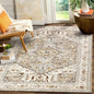 Yamaziot Area Rug 5x7, Non-Slip Washable Boho Vintage Living Room Bedroom Rug with Rubber Backing, Low Pile Faux Wool Soft Distressed Rug Floor Carpet for Living Room, Bedroom
