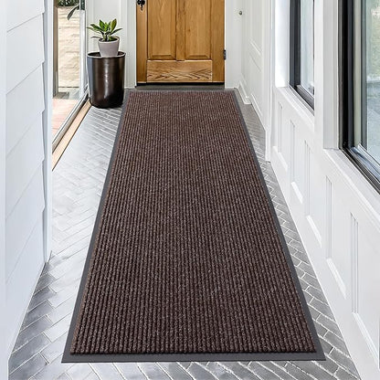 OLANLY Front Door Mat Indoor Outdoor Entrance, Waterproof Heavy Duty Doormat, Fade Resistant, Low Profile, Easy Clean Patio Porch Welcome Floor Mats for Entry, 71x34, Tan