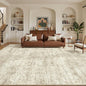 Madane 9x12 Area Rugs for Living Room, Soft Vintage Beige Area Rug with Non Slip Backing, Washable Non-Shedding Low Pile Large Print Floor Carpet for Home Office Decor