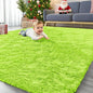 OLANLY 5x7 Machine Washable Large Area Rugs for Living Room, Bedroom, Soft Fluffy Shaggy Bedside Rug, Indoor Floor Carpet for Kids Girls and Boys, Dorms, Nursery, Home Decor Aesthetic, Lime Green