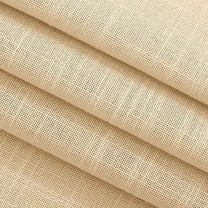 Tan Linen Curtains for Living Room Back Tab Modern Farmhouse Semi Sheer Tan Linen Curtains 45 inches Long 2 Panels Set Muted Neutral Window Curtain for Dining Room Bedroom 52x45